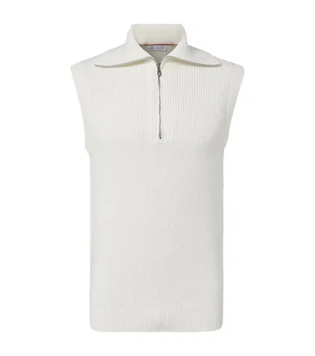 Half-zip cotton vest