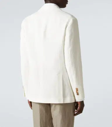 Brunello Cucinelli Single-breasted linen blazer | Thumbnail 3 Brunello Cucinelli Single-breasted linen blazer | Thumbnail 3