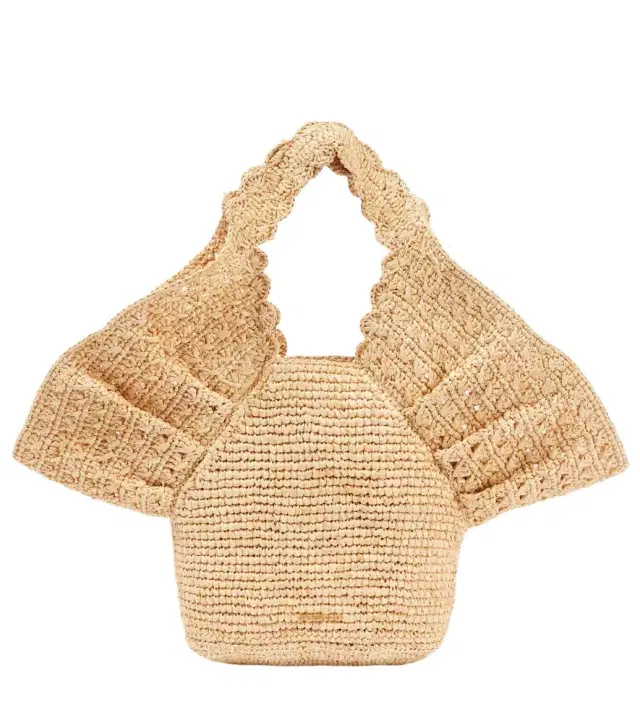 Raffia bucket bag