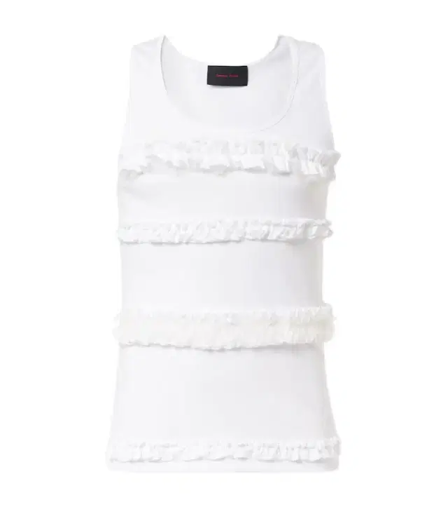 Simone Rocha Ruffled cotton jersey tank top