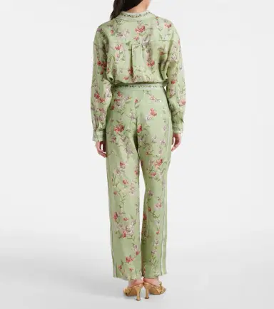 Agua by Agua Bendita Florecer Honeysuckle linen wide-leg pants | Thumbnail 3