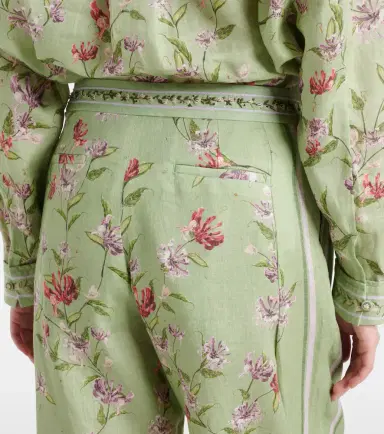 Agua by Agua Bendita Florecer Honeysuckle linen wide-leg pants | Thumbnail 4
