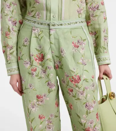Agua by Agua Bendita Florecer Honeysuckle linen wide-leg pants | Thumbnail 5