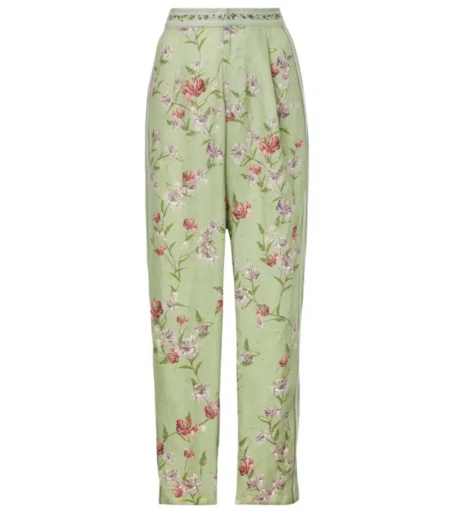 Agua by Agua Bendita Florecer Honeysuckle linen wide-leg pants