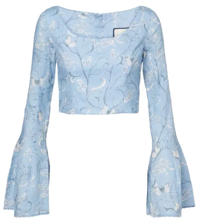 Agua by Agua Bendita Limoncillo Lymanopoda floral linen crop top