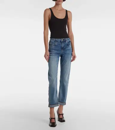 AG Jeans Girlfriend mid-rise straight jeans | Thumbnail 7