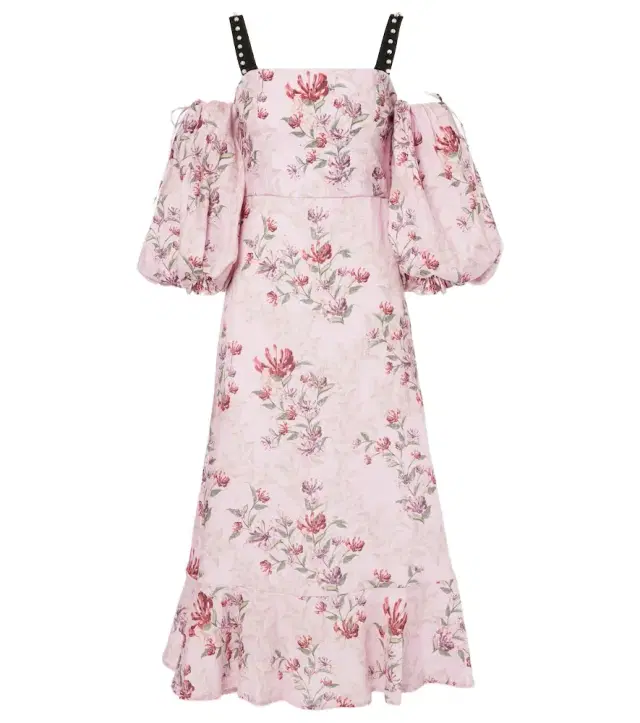 Agua by Agua Bendita Mercedes Wisteria floral linen midi dress