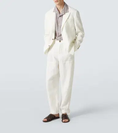 Brunello Cucinelli Striped cotton bowling shirt | Thumbnail 3