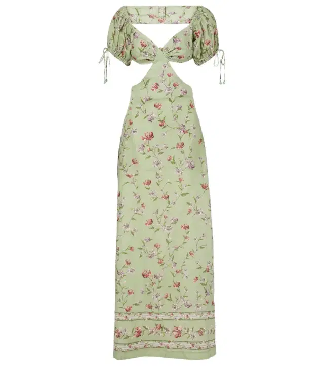 Agua by Agua Bendita Cielo Honeysuckle floral linen maxi dress