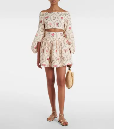 Agua by Agua Bendita Floral linen miniskirt | Thumbnail 3