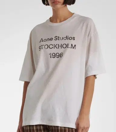Acne Studios Distressed logo cotton and hemp T-shirt | Thumbnail 2