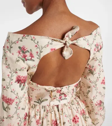 Agua by Agua Bendita Floral linen top | Thumbnail 4