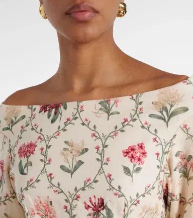Agua by Agua Bendita Floral linen top | Thumbnail 5