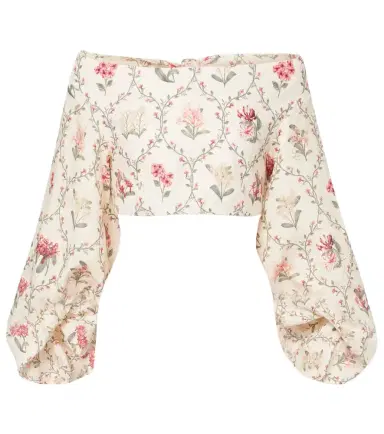 Agua by Agua Bendita Floral linen top | Thumbnail 1