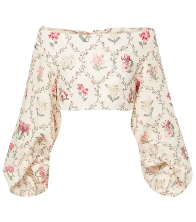 Agua by Agua Bendita Floral linen top