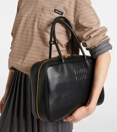 Miu Miu Medium leather tote bag | Thumbnail 2 Miu Miu Medium leather tote bag | Thumbnail 2
