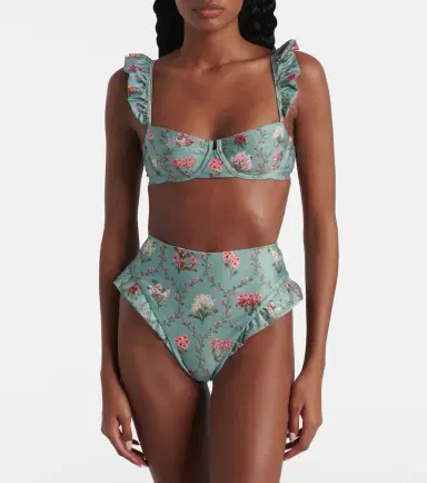 Agua by Agua Bendita Kiwi floral ruffled bikini top | Thumbnail 4 Agua by Agua Bendita Kiwi floral ruffled bikini top | Thumbnail 4
