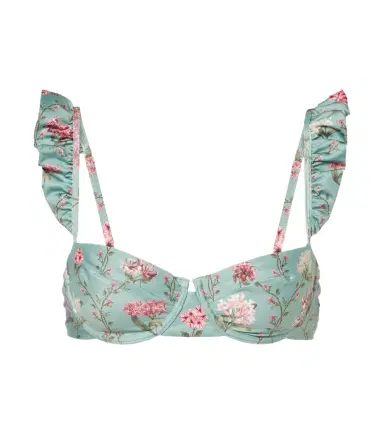Agua by Agua Bendita Kiwi floral ruffled bikini top | Thumbnail 1 Agua by Agua Bendita Kiwi floral ruffled bikini top | Thumbnail 1