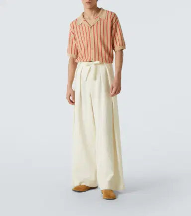 KING & TUCKFIELD Striped knitted wool bowling shirt | Thumbnail 4