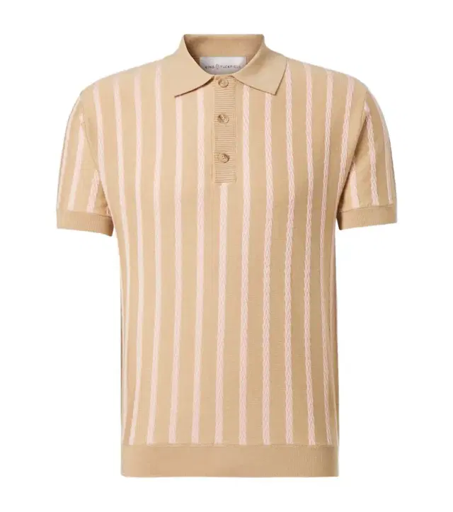 KING & TUCKFIELD Striped wool polo shirt