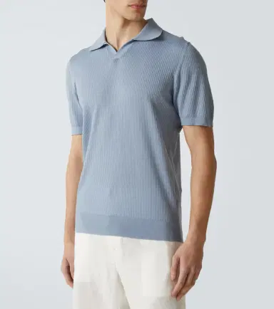Fedeli Cotton piqué polo shirt | Thumbnail 2