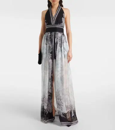 Elie Saab Printed silk chiffon maxi dress | Thumbnail 3