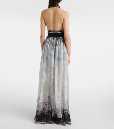 Elie Saab Printed silk chiffon maxi dress | Thumbnail 4