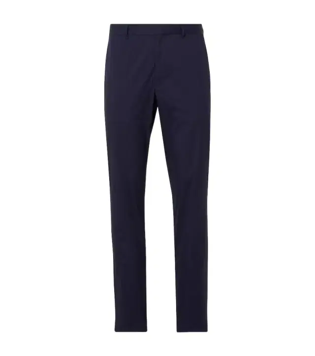 Cotton-blend poplin straight pants