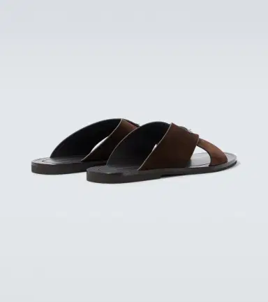 Prada Logo suede and leather sandals | Thumbnail 6