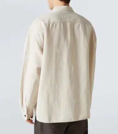 Prada Cotton and linen chambray shirt | Thumbnail 4