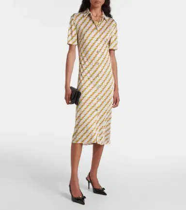 Versace Chain Stripe satin shirt dress | Thumbnail 5