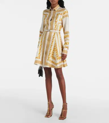 Versace Treasure silk twill shirt dress | Thumbnail 4 Versace Treasure silk twill shirt dress | Thumbnail 4