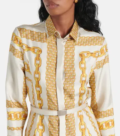 Versace Treasure silk twill shirt dress | Thumbnail 5 Versace Treasure silk twill shirt dress | Thumbnail 5