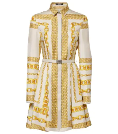 Versace Treasure silk twill shirt dress | Thumbnail 1 Versace Treasure silk twill shirt dress | Thumbnail 1