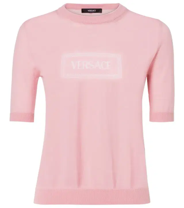 Versace Logo jacquard knitted top