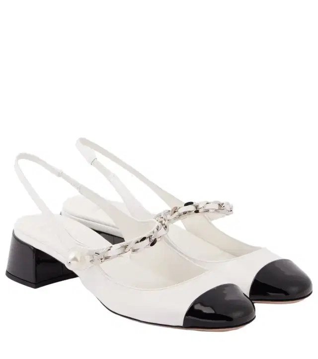 Patent leather slingback pumps