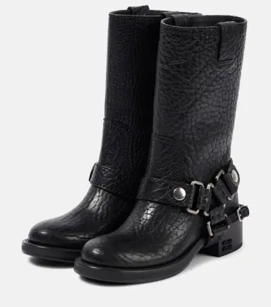 Miu Miu Leather biker boots | Thumbnail 5