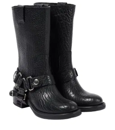 Miu Miu Leather biker boots | Thumbnail 1