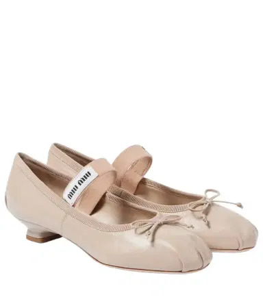 Miu Miu Mj leather ballet flats | Thumbnail 1