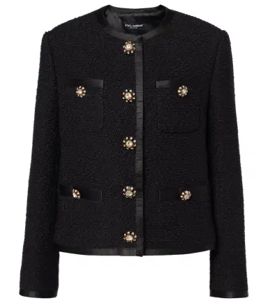 Dolce & Gabbana Wool and silk-blend tweed jacket | Thumbnail 1