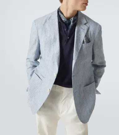 dunhill Striped linen-blend blazer | Thumbnail 6
