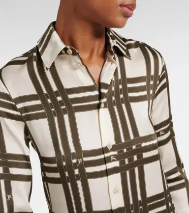 Burberry Ribbon Check silk shirt dress | Thumbnail 5