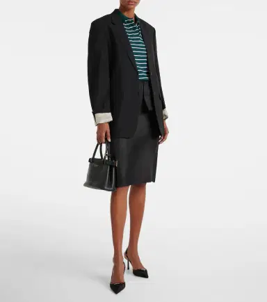 Prada Silk twill midi skirt | Thumbnail 3