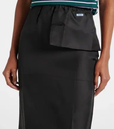 Prada Silk twill midi skirt | Thumbnail 4