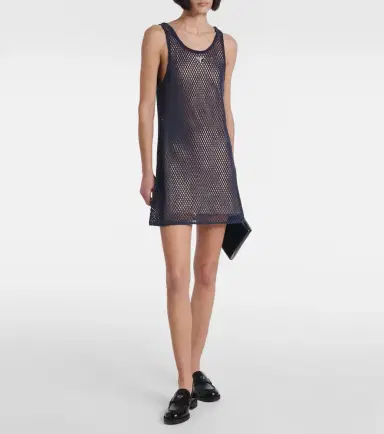 Prada Cotton mesh minidress | Thumbnail 4