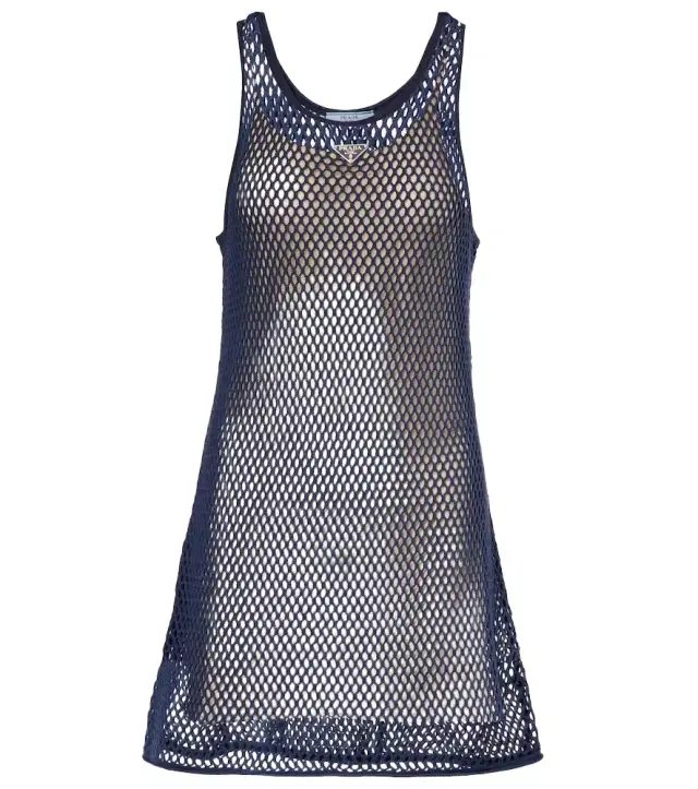 Cotton mesh minidress