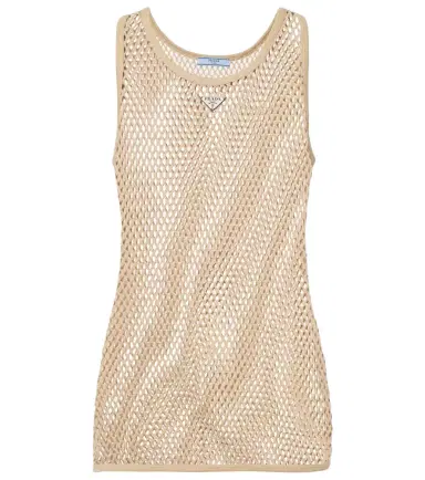 Prada Sheer cotton tank top | Thumbnail 1