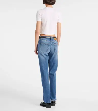 Prada Logo cropped cashmere T-shirt | Thumbnail 3