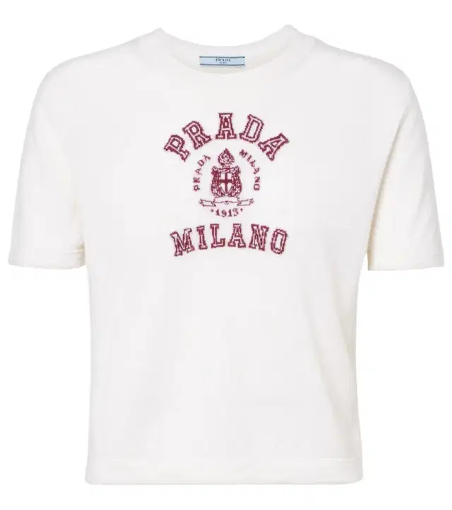 Logo cropped cashmere T-shirt
