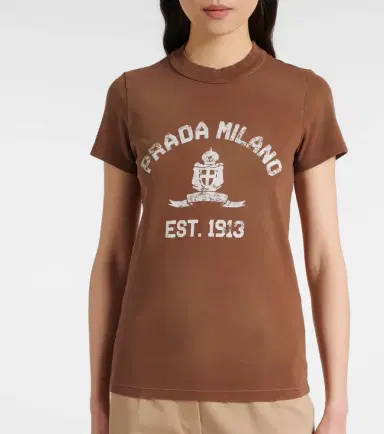Prada Logo cotton jersey T-shirt | Thumbnail 5